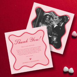 Möhippa av röd och Rosa Valentines Tack Kort