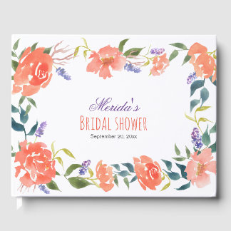 Möhippa av Röda blommor, vattenfärg, Chic Gästböcker