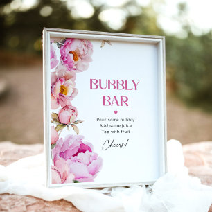 Möhippa av rosa blommigt-peony- pub poster