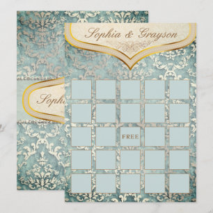 Möhippa av Skåpbyte för Grönt Glimmer Damask Inbjudningar