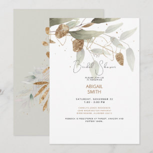 Möhippa av Sparkly Foliage Taupe Inbjudningar