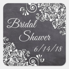 Möhippa av svart och vit stamlösning med färgkort fyrkantigt klistermärke