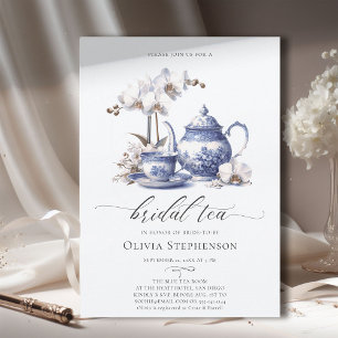 Möhippa av tea- för vit orchid Hampton Toile Chic Inbjudningar