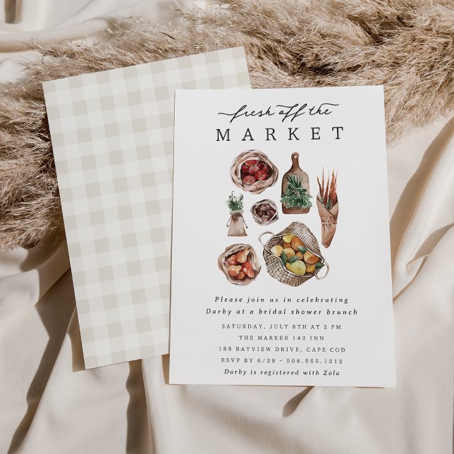 Möhippa av temat  för jordbruksmarknaden inbjudningar (Skapare uppladdad)