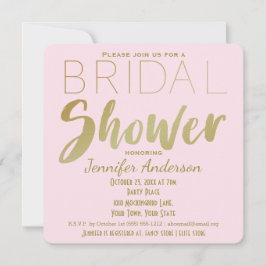 Möhippa av temat guld och Rosa Glamor Inbjudningar