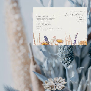 Möhippa av torkade blommor av mjuk Cream Inbjudningar