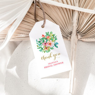Möhippa av tropisk blommigt presentetikett