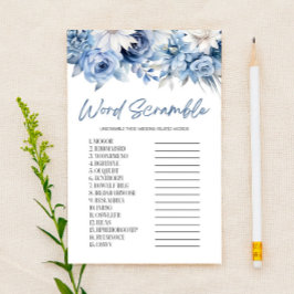 Möhippa av typen Blue Blommigt Ord Scramble Brevpapper