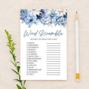 Möhippa av typen Blue Blommigt Ord Scramble Brevpapper