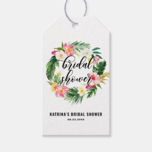 Möhippa av vattenfärg Tropisk Blommigt Utandning Presentetikett