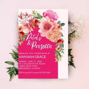Möhippa av vattenfärgen Blommigt Petals & Prosecco Inbjudningar