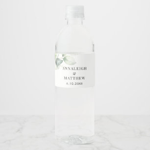 Möhippa av vattenfärgen Eucalyptus Elegant Vattenflaskor Etikett