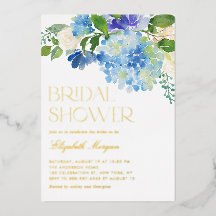 Möhippa av vattenfärgsblå Hydrangea-Blommigt