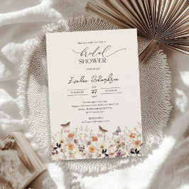 Möhippa av vilda höstblommor med trendig inbjudningar