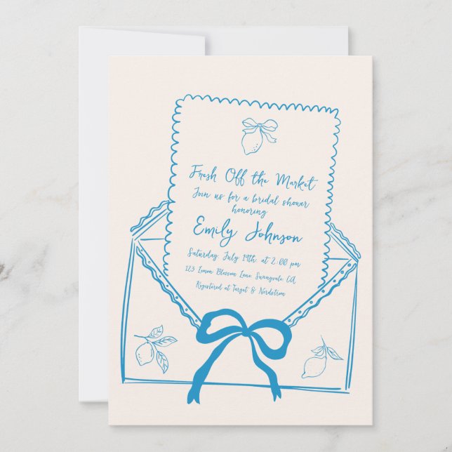 Möhippa av vimmiskt citron inbjudningar (Framsida)