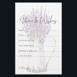 Möhippa av vintage Rustic Lavender Advice Card<br><div class="desc">Vintage Lavender. Råd och Önskemål. Dusch.</div>