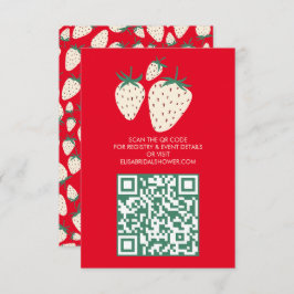 Möhippa av vita jordgubbspennbär QR-kod Tilläggskort