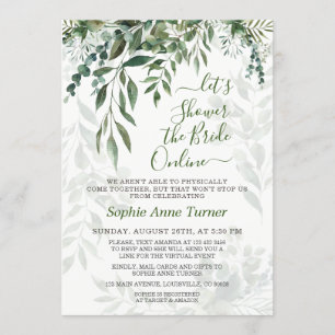 Möhippa av Whimsique Watercolor Greenery Online Inbjudningar