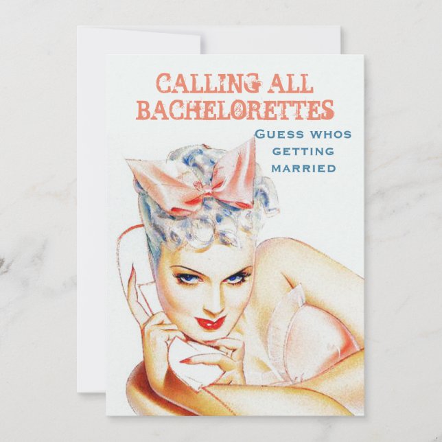 Möhippa, bachelorette Party Inbjudningar (Framsida)