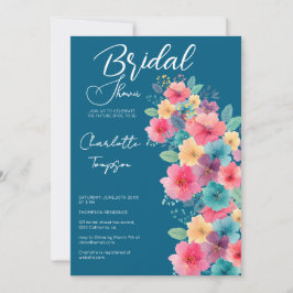 Möhippa Bash för färgade Blommar Inbjudningar