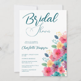 Möhippa Bash för färgade Blommar Inbjudningar