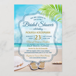 Möhippa Beach Wedding Hat Handflatan Löv Seashell Inbjudningar