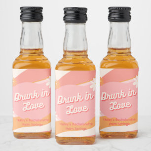 Möhippa Berusad i kärlek Retro Rosa Mini Spritflaskor Etikett
