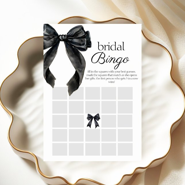 Möhippa Bingo Black bow-Möhippa-spelkort Inbjudningar (Skapare uppladdad)