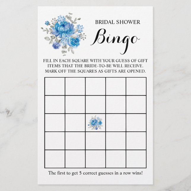 Möhippa Bingo Blueflower Game Card Flygblad (Framsidan)