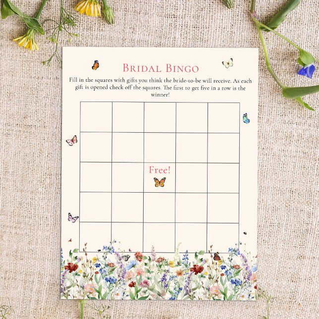 Möhippa Bingo | Bohemian Wildblommor & Butterflies (Skapare uppladdad)