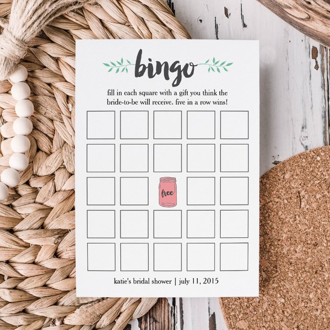 Möhippa Bingo Card-spel, Botanical Mason Burk (Skapare uppladdad)