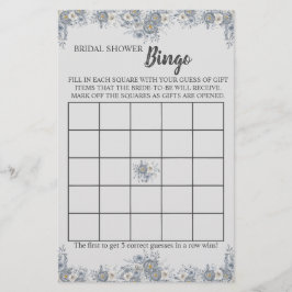Möhippa Bingo Grått Blommigt-spelkort Flygblad