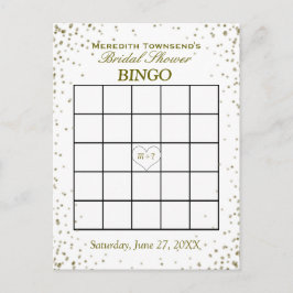 Möhippa Bingo | Guld Confetti Inbjudan Vykort
