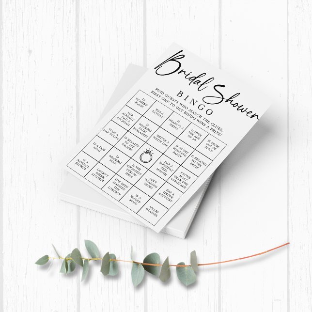 Möhippa Bingo Hitta Möhippans gästspel (Bridal Shower Bingo - Find the Guest - Bridal Shower Game)