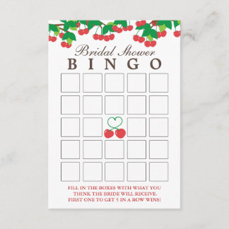 Möhippa Bingo-kort för enkla sötkörsbär Inbjudningar