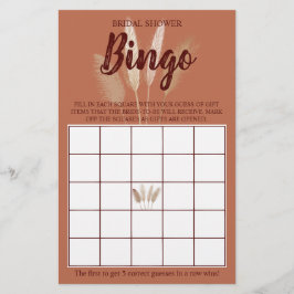 Möhippa Bingo Pampas Grass Game Card Flygblad