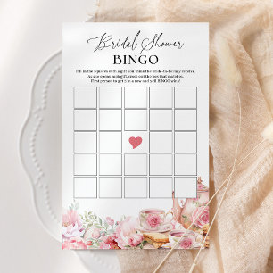 Möhippa Bingo Rosa Blommigt Tea Shower Game