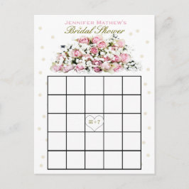 Möhippa Bingo | Rosa ros Inbjudan Vykort