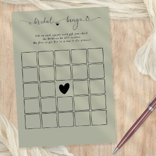 Möhippa Bingo Shower Sage Game Card Inbjudningar