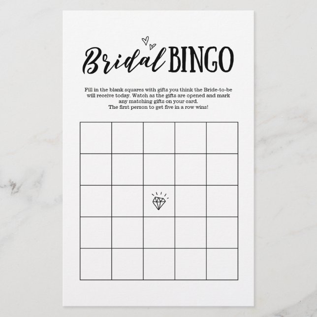 Möhippa Bingo-spel för Bröllop eller Möhippa (Framsida)