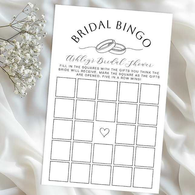Möhippa Bingo-spel med Ringar Design (Bridal Bingo)