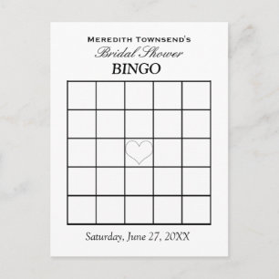 Möhippa Bingo Typography Simple Plain Inbjudan Vykort