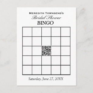 Möhippa Bingo Typography Simple Plain QR Inbjudan Vykort