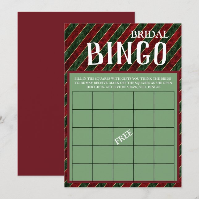 Möhippa Bingo Winter-Möhippan Julspel I Inbjudningar (Fram/baksida)