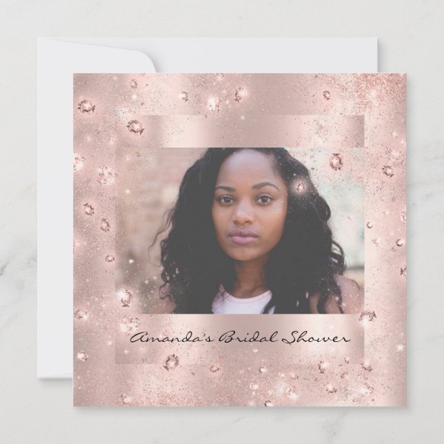 Möhippa Birthday Ro Crystals Photo Inbjudningar (Baksida)