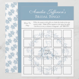 Möhippa - Blått Bingo-spelkort för Elegant Inbjudningar