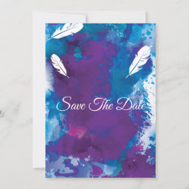 Möhippa, blått och fjädrar inbjudningar