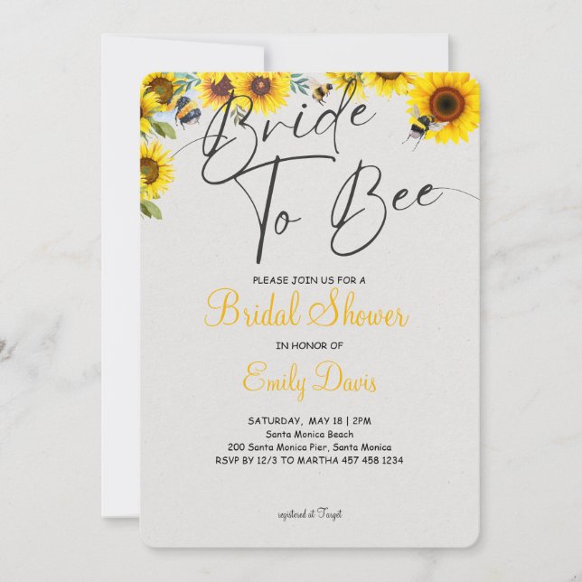 Möhippa Bliss: Bride to be BE Inbjudningar (Framsida)