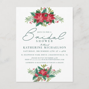 MÖHIPPA Blommigt av julpastel Poinsettia Vykort