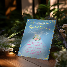 Möhippa Blommigt Bride Dress Diamond Ring Blue Inbjudningar